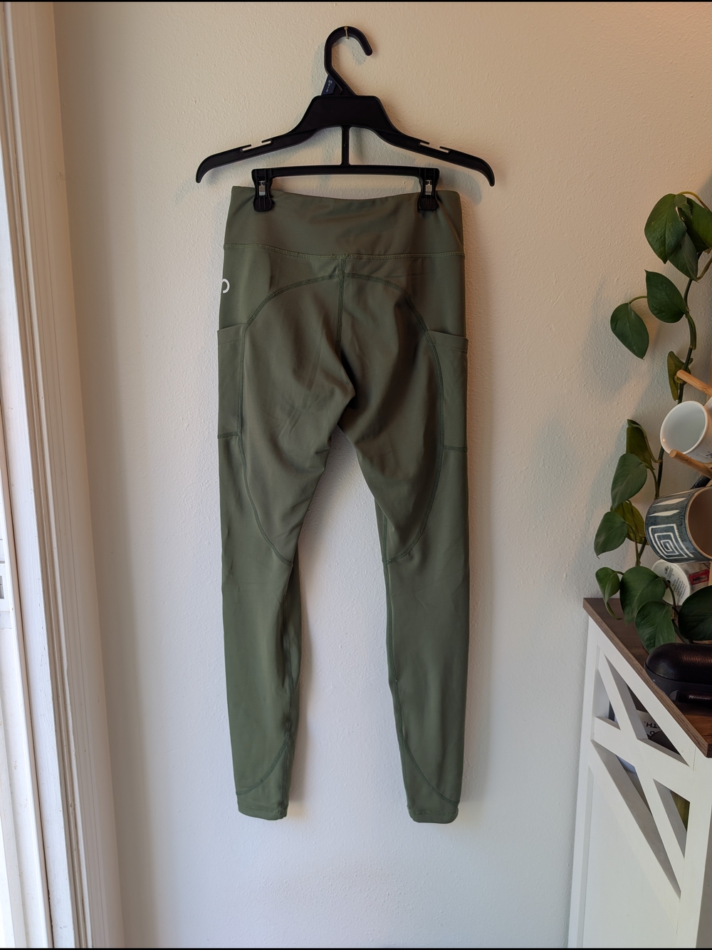 Olive Green High-Waist Workout Leggings